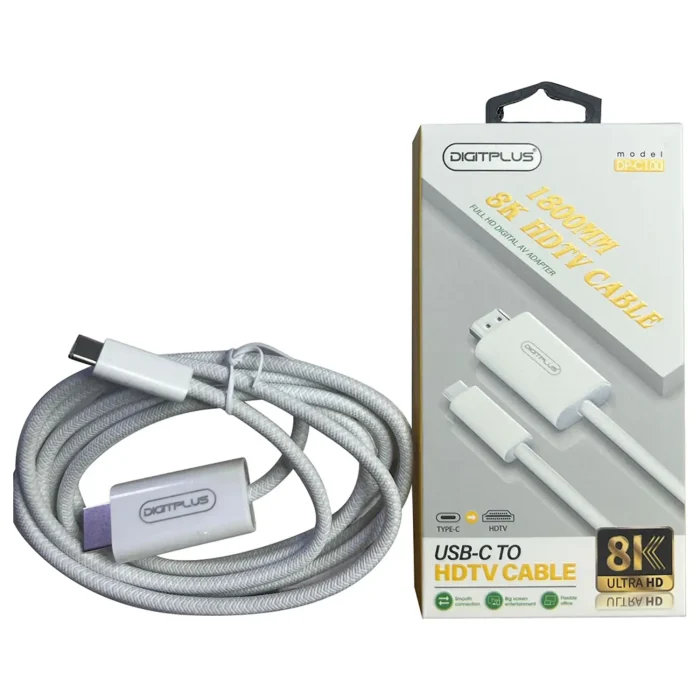 Digitplus USB-C To HDMI Cable 1.8m White